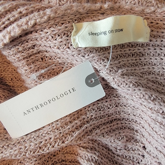 NWT Anthropologie Sleeping On Snow Open Cardigan Pink Blush Ribbed One Size - Picture 8 of 9